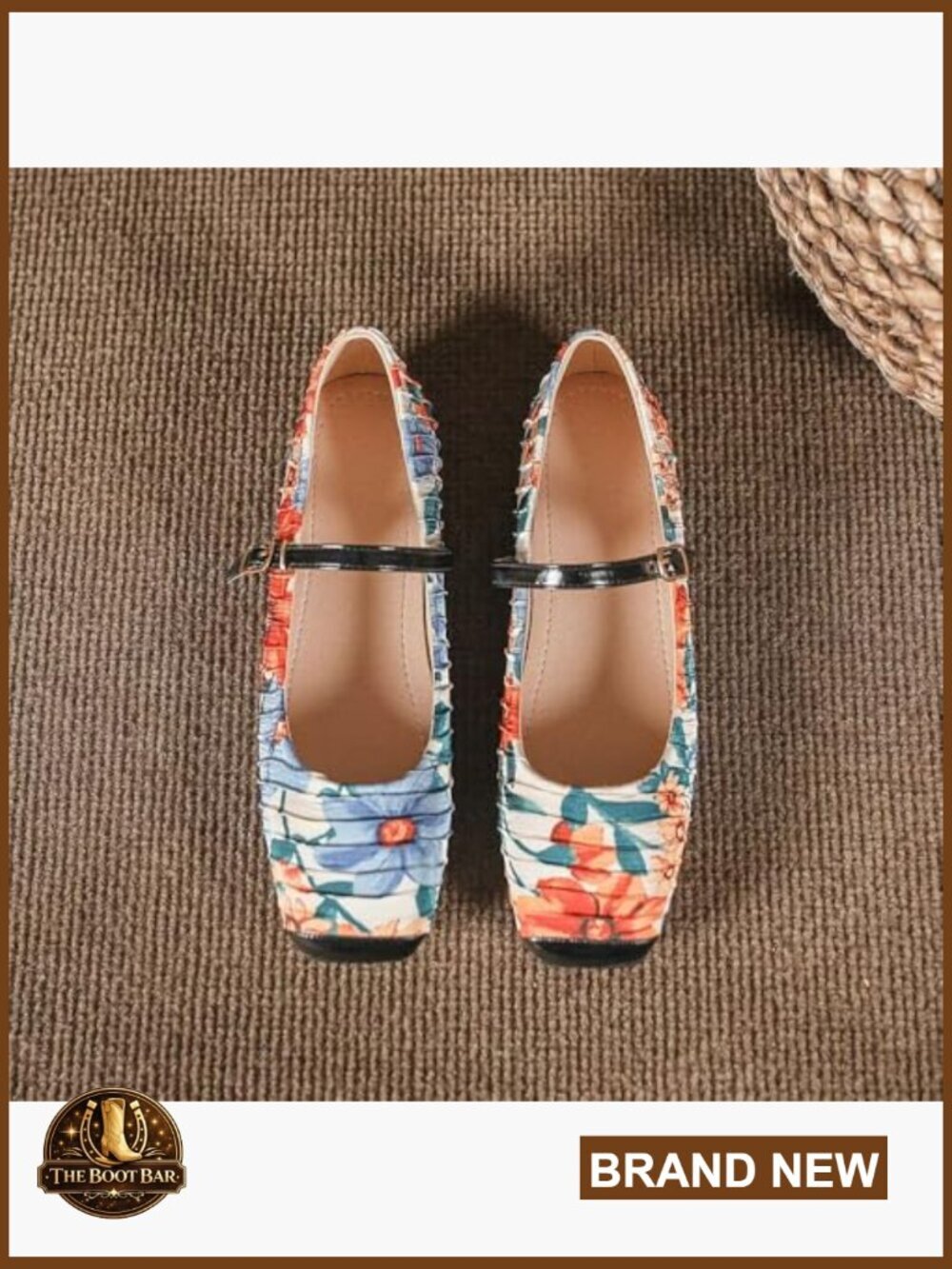 Women's Mary Jane Flats Square Toe Slip On Buckle Flats Comfortable Casual Flat - Picture 3 of 7